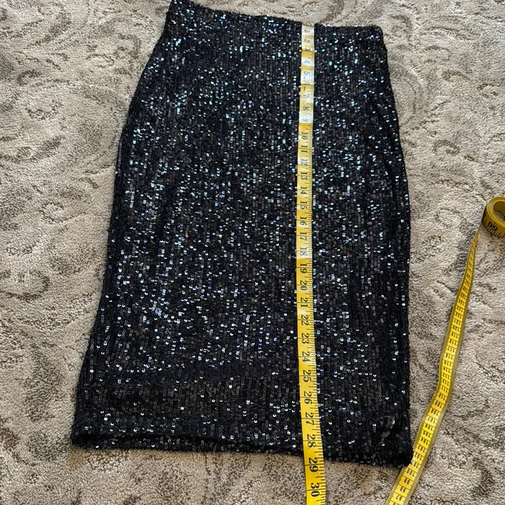 Rachel Zoe Black Sequin Pencil Skirt - Picture 4 of 5